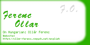 ferenc ollar business card